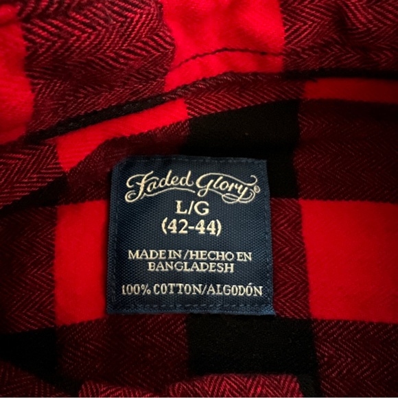 Faded Glory Men’s Long Sleeve Button Up Plaid‎ Shirt XL Lot Bundle of 3 - Picture 8 of 16